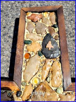 HUGE Art Jesus Crucifix Native American Indian Arrowheads Artifacts Marbles