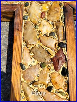 HUGE Art Jesus Crucifix Native American Indian Arrowheads Artifacts Marbles