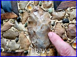 HUGE Art Jesus Crucifix Native American Indian Arrowheads Artifacts Marbles