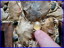 HUGE Art Jesus Crucifix Native American Indian Arrowheads Artifacts Marbles