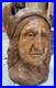 Hand Chainsaw Carved Wood Native American Indian Bust Sculpture Signed HMS 10 Lb