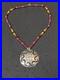 Hand Stamped Signed German Silver Rosette Beaded Native American Indian Necklace