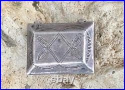 Hand-stamped Silver Navajo Pill Box