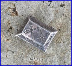 Hand-stamped Silver Navajo Pill Box