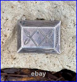 Hand-stamped Silver Navajo Pill Box