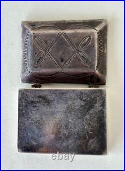 Hand-stamped Silver Navajo Pill Box