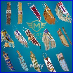 Handmade Indian Beaded Cover Native American Sioux Knife Sheath 15 pieces Set