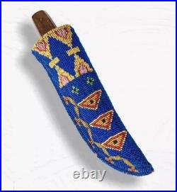 Handmade Indian Beaded Cover Native American Sioux Knife Sheath 15 pieces Set