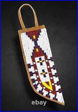 Handmade Indian Beaded Cover Native American Sioux Knife Sheath 15 pieces Set