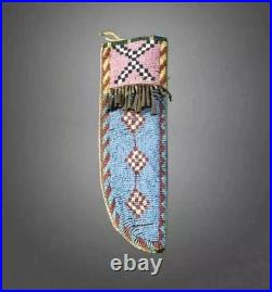 Handmade Indian Beaded Cover Native American Sioux Knife Sheath 15 pieces Set
