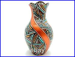 Handmade Native American Pottery Pot Jemez Hand Painted Indian Home Decor Vase