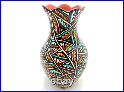 Handmade Native American Pottery Pot Jemez Hand Painted Indian Home Decor Vase