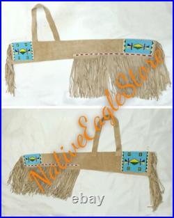 Handmade Old American Lakota Style Sioux Beaded Suede Hide Rifle Sheath NRF35