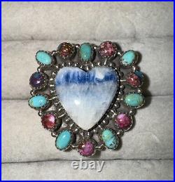 Heart Kingsman Turquoise ring Size 7.5 Adjustable