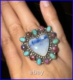 Heart Kingsman Turquoise ring Size 7.5 Adjustable