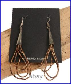 Heishi Brown French Hook Earrings