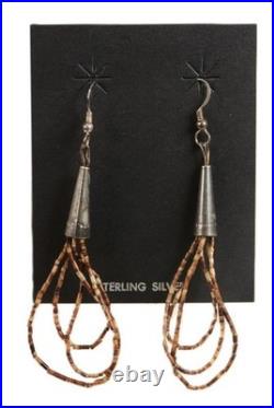 Heishi Brown French Hook Earrings