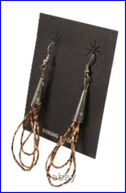 Heishi Brown French Hook Earrings