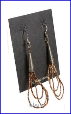 Heishi Brown French Hook Earrings