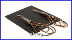 Heishi Brown French Hook Earrings