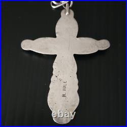 Horace Iule Zuni Spectacular Sterling Silver Turquoise Cross Necklace 49 Grams