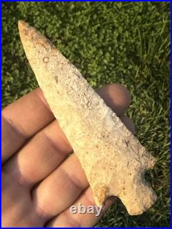 Indian Arrowhead Cupp From St Louis Co MO Made Of Burlington Chert 4.5/8 Long