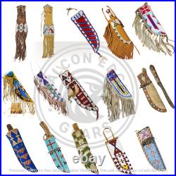 Indian Beaded Cover Native American Sioux Handmade Knife Sheath 15 pieces Set