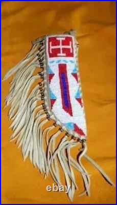 Indian Beaded Cover Native American Sioux Handmade Knife Sheath 15 pieces Set