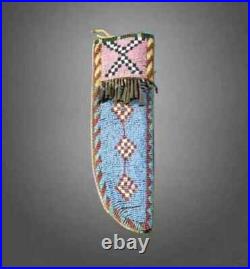 Indian Beaded Cover Native American Sioux Handmade Knife Sheath 15 pieces Set