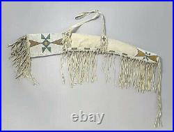 Indian Beaded Gun Cover Native American Sioux Style Leather Hide Rifle Scabbard