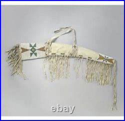 Indian Beaded Gun Cover Native American Sioux Style Leather Rifle