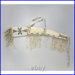 Indian Beaded Gun Cover Native American Sioux Style Leather Rifle Scabbard