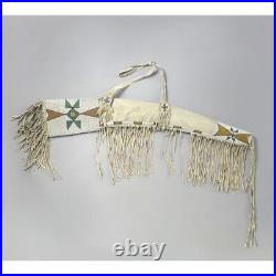 Indian Beaded Gun Cover Native American Sioux Style Leather Rifle Scabbard