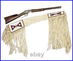 Indian Beaded Gun Cover Sioux Style Leather Native American Hide Rifle Scabbard