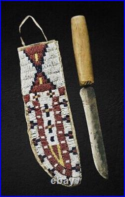Indian Beaded Knife Cover Native American Sioux Handmade Knife Sheath S836