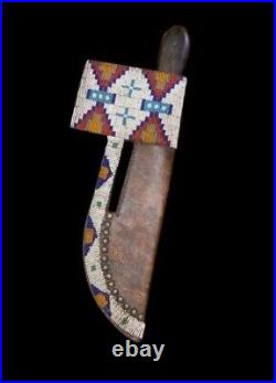 Indian Beaded Knife Cover Native American Sioux Style Leather Knife Sheath S828