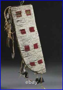 Indian Beaded Knife Cover and Tobacco Cover Handmade Sioux Design