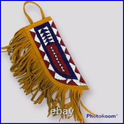 Indian Beaded Knife Cover and Tobacco Cover Handmade Sioux Design