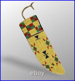 Indian Beaded Native American Sioux Fashion Style Leather Knife Sheath S816