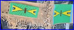 Indian Beaded Rifle Scabbard Sioux Style In Suede Leather Native American S514