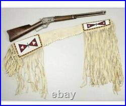 Indian Beaded Rifle Scabbard Sioux Style Suede Leather Native American