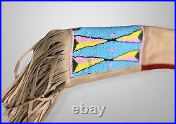Indian Beaded Rifle Scabbard Sioux Style Suede Leather Native American
