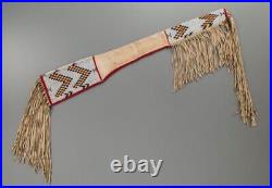 Indian Beaded Rifle Scabbard Sioux Style Suede Leather Native American S516