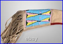 Indian Beaded Rifle Scabbard Sioux Style Suede Leather Native American S517