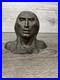 Indian Chief Native American Bronze Bust Plaque Bookend Antique 7.25x5.25