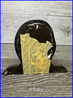 Indian Chief Native American Bronze Bust Plaque Bookend Antique 7.25x5.25