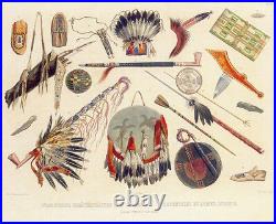 Indian Utensils and Arms 30x44 Karl Bodmer Native American Indian Art