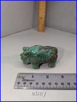 Indian carved Fetish Southwest Old Turquoise
