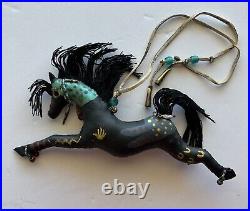 Indian style Buffalo Medicine War Pony Effigy Horse Leather hand made Ornament