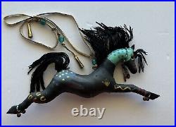 Indian style Buffalo Medicine War Pony Effigy Horse Leather hand made Ornament